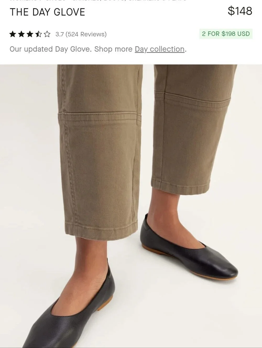 Everlane Day Glove -- black, size 9